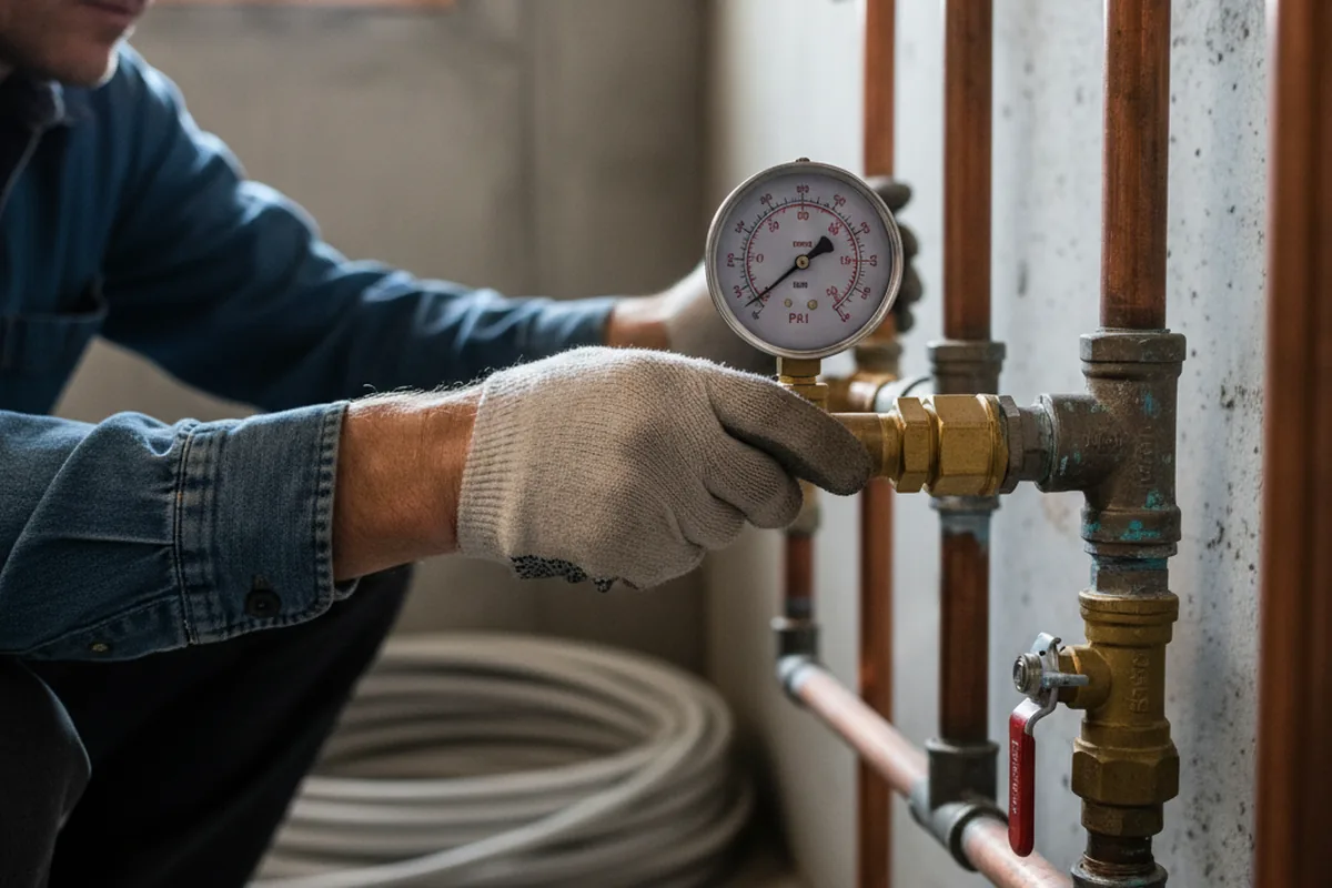 Pressure testing a repaired line during Water Line Repair in Ibapah